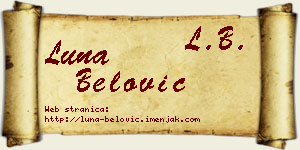 Luna Belović vizit kartica